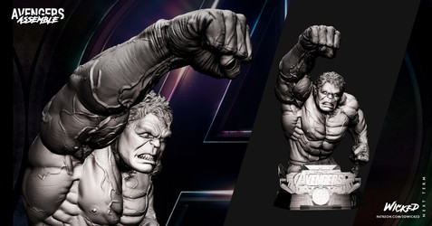 Wicked - Hulk (Bust + Sculpture)/Bust/WICKED - Hulk Bust 357.85mm (Images)/091322 Wicked - Hulk Bust 01.jpg