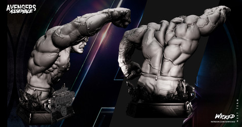 Wicked - Hulk (Bust + Sculpture)/Bust/WICKED - Hulk Bust 357.85mm (Images)/091322 Wicked - Hulk Bust 03.jpg