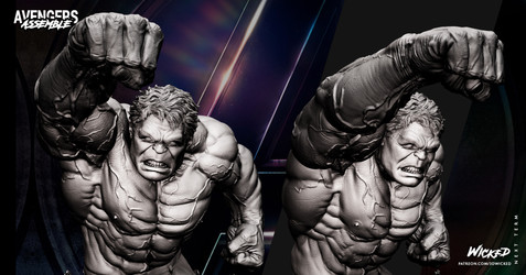 Wicked - Hulk (Bust + Sculpture)/Bust/WICKED - Hulk Bust 357.85mm (Images)/091322 Wicked - Hulk Bust 04.jpg